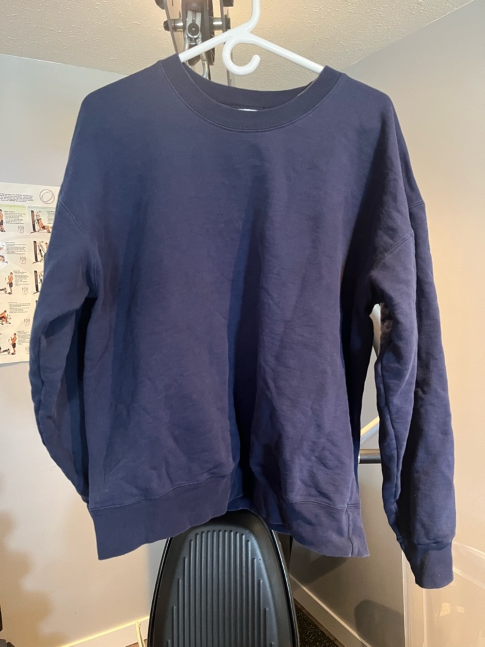 Hanes Men's Navy Crewneck Pullover